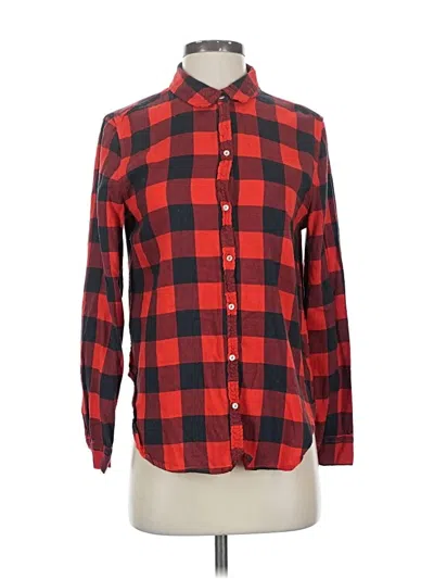 Pre-owned Aerie Long Sleeve Button Down Shirt In Red