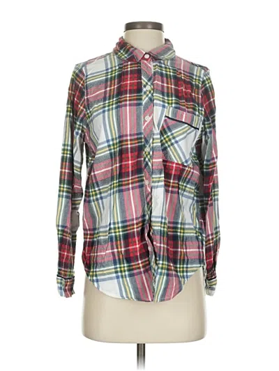 Pre-owned Aerie Long Sleeve Button Down Shirt In Red