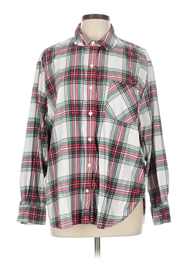 Pre-owned Aerie Long Sleeve Button Down Shirt In Silver