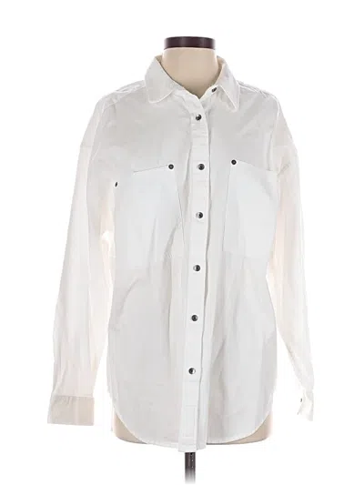 Pre-owned Aerie Long Sleeve Button Down Shirt In White