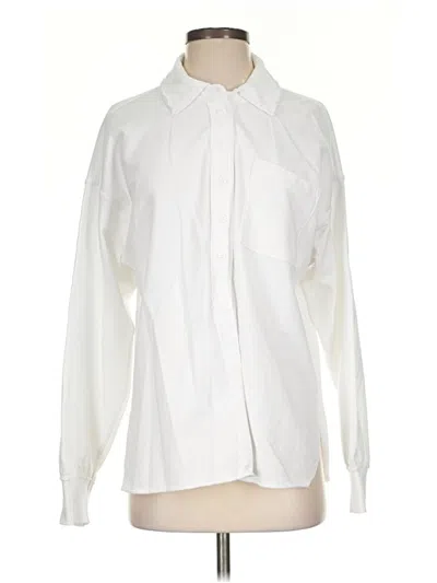 Pre-owned Aerie Long Sleeve Button Down Shirt In White