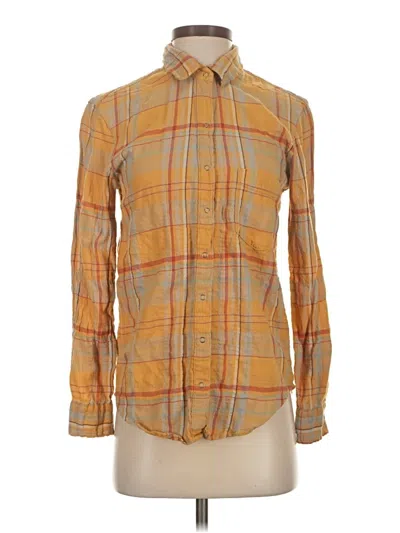 Pre-owned Aerie Long Sleeve Button Down Shirt In Yellow