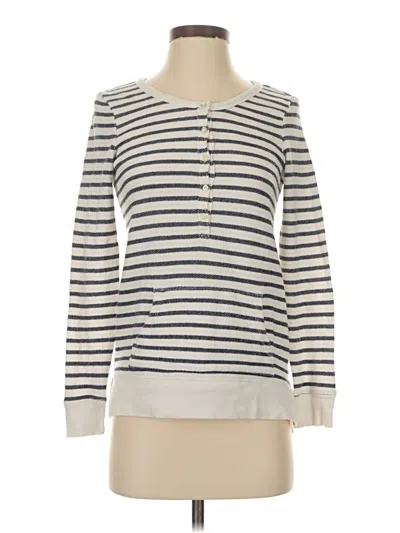 Pre-owned Aerie Long Sleeve Henley Shirt In Silver