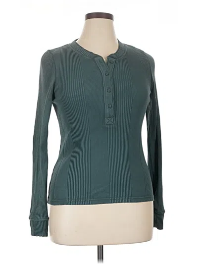 Aerie Long Sleeve Henley Shirt In Teal