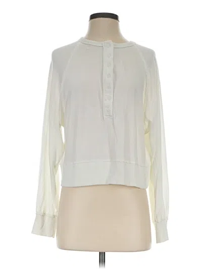 Pre-owned Aerie Long Sleeve Polo Shirt In Ivory