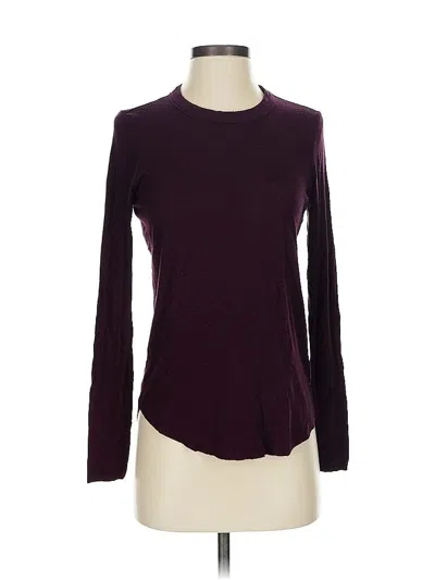 Pre-owned Aerie Long Sleeve T-shirt In Burgundy