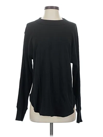 Aerie Long Sleeve Top Black Crew Neck Tops