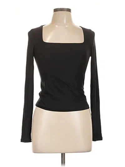 Aerie Long Sleeve Top Black Sweetheart Neckline Tops
