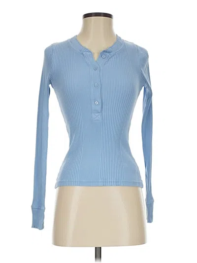 Pre-owned Aerie Long Sleeve Top Blue Crew Neck Tops