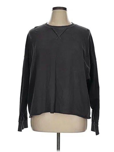 Pre-owned Aerie Long Sleeve Top Gray Crew Neck Tops