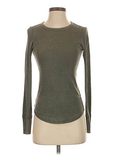 Pre-owned Aerie Long Sleeve Top Gray Crew Neck Tops