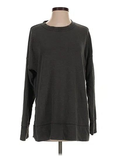Pre-owned Aerie Long Sleeve Top Gray Crew Neck Tops
