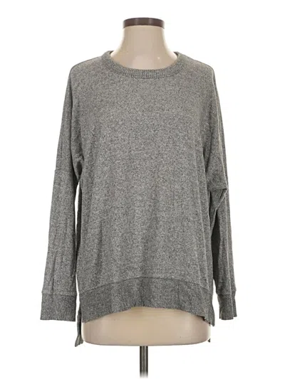 Pre-owned Aerie Long Sleeve Top Gray Crew Neck Tops