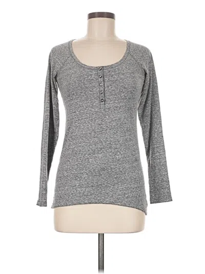 Pre-owned Aerie Long Sleeve Top Gray Scoop Neck Tops