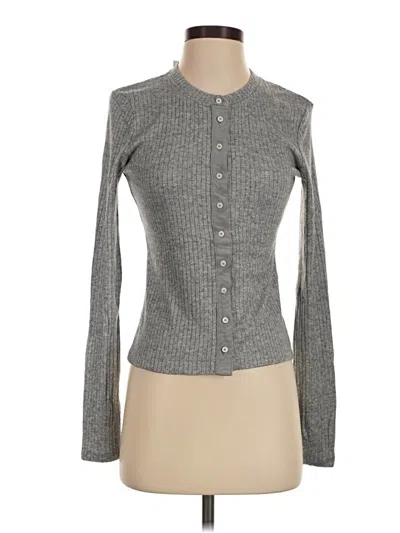 Aerie Long Sleeve Top Gray Turtleneck Tops