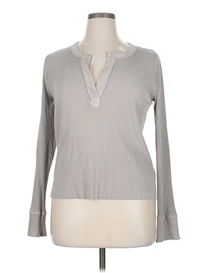 Pre-owned Aerie Long Sleeve Top Gray V Neck Tops