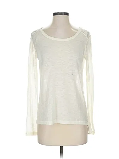 Aerie Long Sleeve Top Ivory Crew Neck Tops