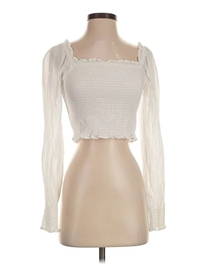 Pre-owned Aerie Long Sleeve Top Ivory Sweetheart Neckline Tops