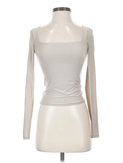 Pre-owned Aerie Long Sleeve Top Ivory Sweetheart Neckline Tops In White
