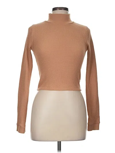 Pre-owned Aerie Long Sleeve Top Tan Turtleneck Tops