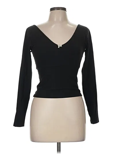 Pre-owned Aerie Long Sleeve T-shirt In Black