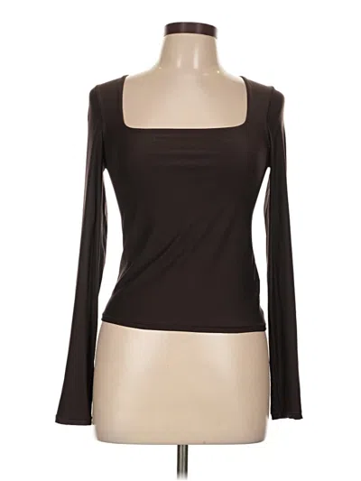 Pre-owned Aerie Long Sleeve T-shirt In Brown