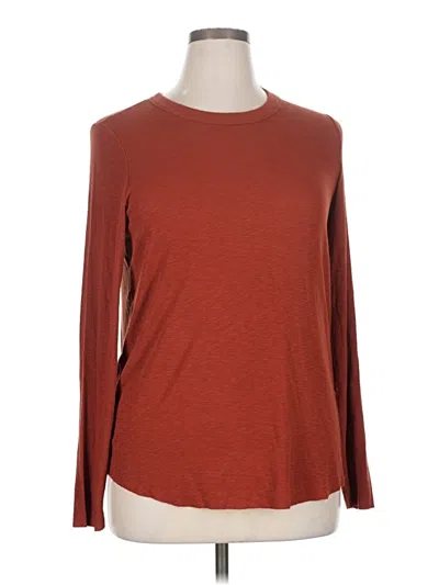 Pre-owned Aerie Long Sleeve T-shirt In Brown