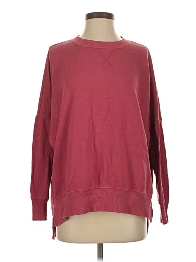 Pre-owned Aerie Long Sleeve T-shirt In Burgundy