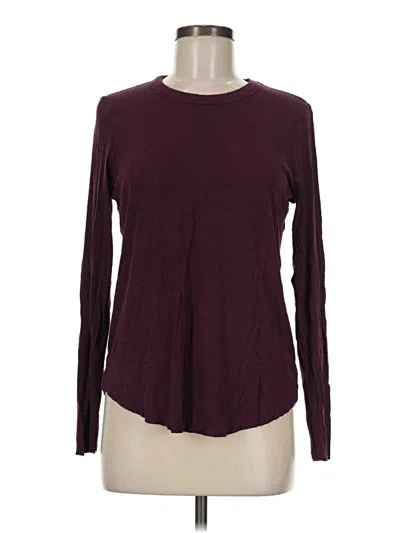 Pre-owned Aerie Long Sleeve T-shirt In Burgundy
