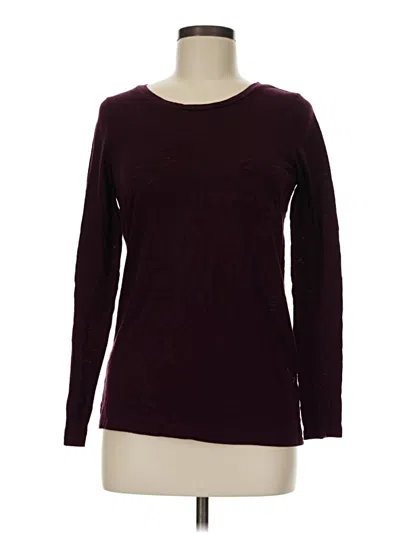 Pre-owned Aerie Long Sleeve T-shirt In Burgundy