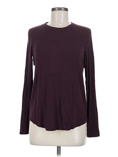 Pre-owned Aerie Long Sleeve T-shirt In Burgundy