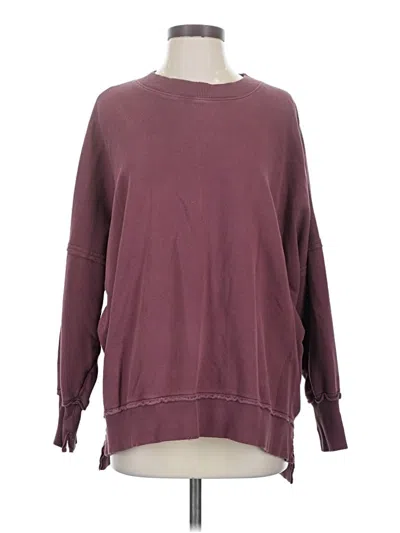 Pre-owned Aerie Long Sleeve T-shirt In Burgundy