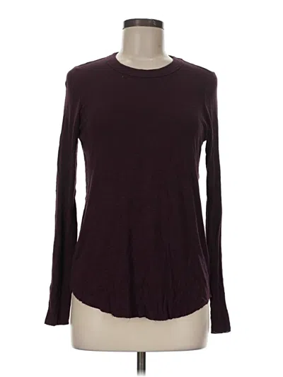 Pre-owned Aerie Long Sleeve T-shirt In Burgundy