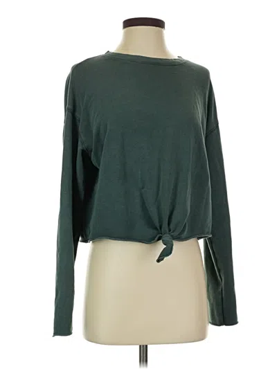 Pre-owned Aerie Long Sleeve T-shirt In Green