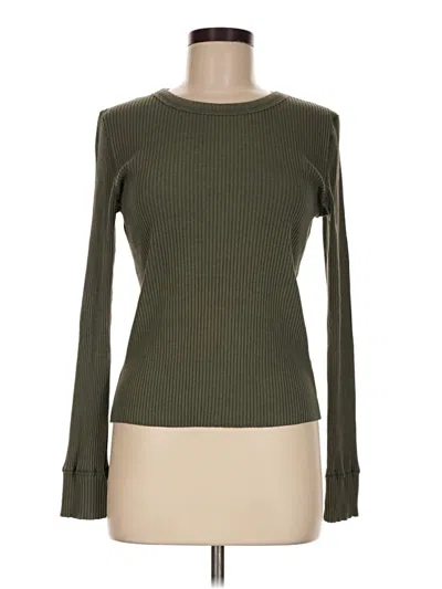 Pre-owned Aerie Long Sleeve T-shirt In Green