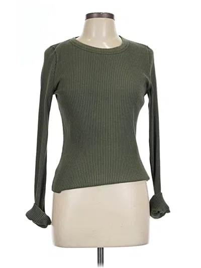 Pre-owned Aerie Long Sleeve T-shirt In Green