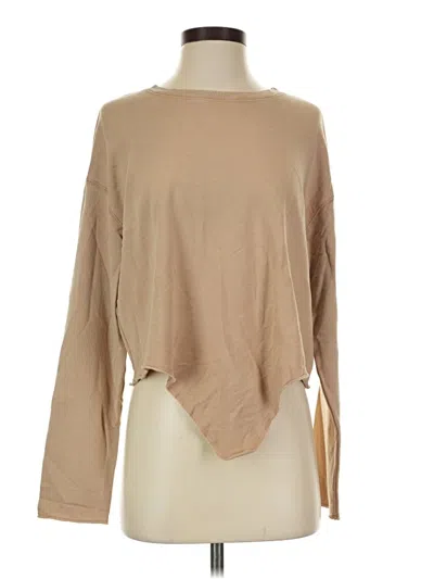 Pre-owned Aerie Long Sleeve T-shirt In Tan