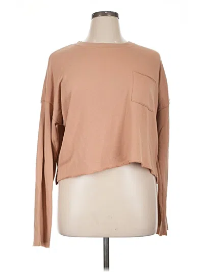 Pre-owned Aerie Long Sleeve T-shirt In Tan