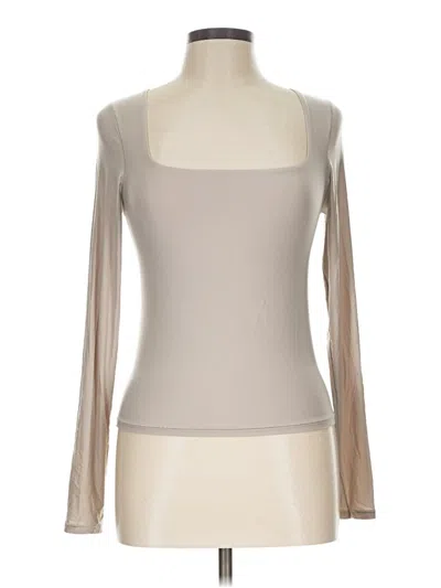 Pre-owned Aerie Long Sleeve T-shirt In Tan