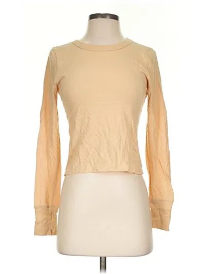 Pre-owned Aerie Long Sleeve T-shirt In Tan