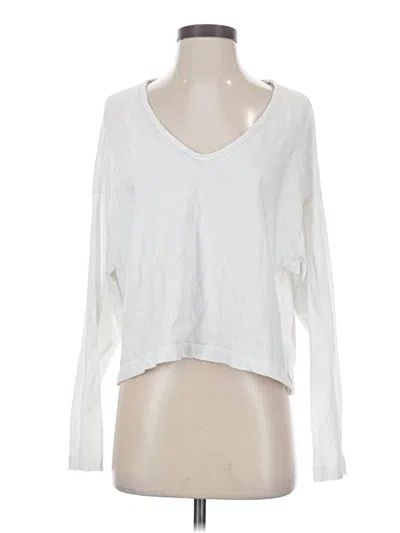 Pre-owned Aerie Long Sleeve T-shirt In White