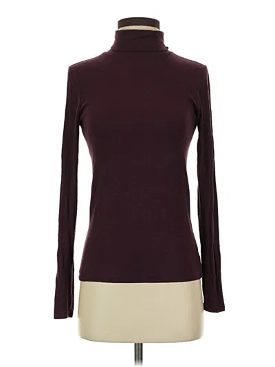 Pre-owned Aerie Long Sleeve Turtleneck In Burgundy