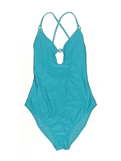 Pre-owned Aerie One Piece Swimsuit In Blue