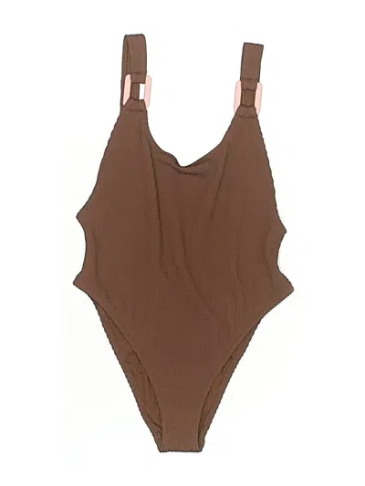 Pre-owned Aerie One Piece Swimsuit In Brown