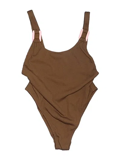 Pre-owned Aerie One Piece Swimsuit In Brown