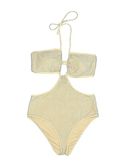 Pre-owned Aerie One Piece Swimsuit In Gold