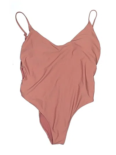 Pre-owned Aerie One Piece Swimsuit In Tan