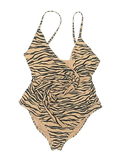 Pre-owned Aerie One Piece Swimsuit In Tan