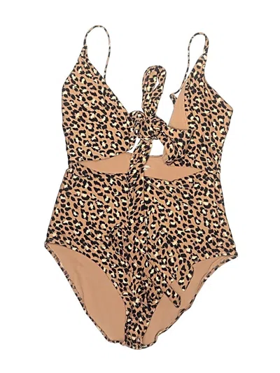 Pre-owned Aerie One Piece Swimsuit In Tan