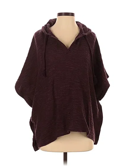 Pre-owned Aerie Poncho In Burgundy